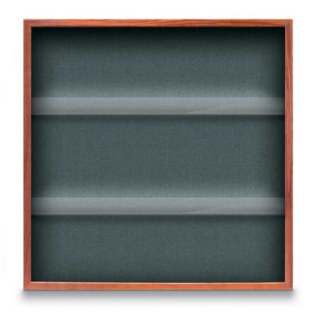 United Visual Products Outdoor Enclosed Combo Board, 48"x36", Wht Frame/Blk Porc & Dark Spruce UVCB4836ODW-BLKPORC-DRKSPR